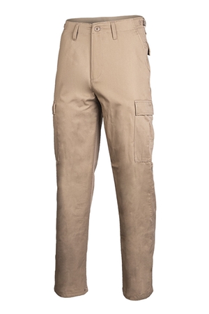 Pánske outdoorové nohavice jednofarebné klasická výška pása pútka na opasok bočné pásky na reguláciu šírky