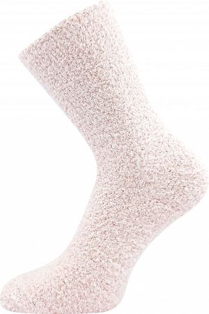 Jemné žinylkové dámske ponožky jednofarebné vol'nejší lem nesťahujú, neškrtia príjemné a hebké na dotyk