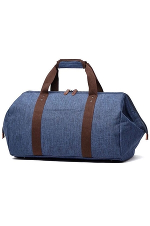 Cestovná taška jednofarebná vintage design nepremokavé plátno kožené detaily vel'ká taška - pojme mnoho