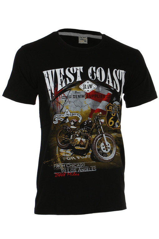 Bavlnené tričko s krátkym rukávom a potlačou motorky