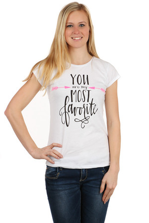 Unikátne štýlové dámske tričko s módnou potlačou. Materiál: 95% bavlna, 5% elastan Dovoz: Turecko