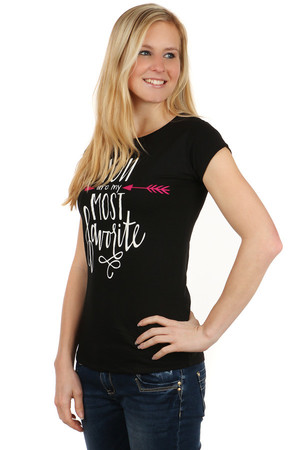 Unikátne štýlové dámske tričko s módnou potlačou. Materiál: 95% bavlna, 5% elastan Dovoz: Turecko