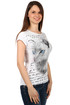Bavlnené dámske tričko s krátkym rukávom a zvieracou potlačou