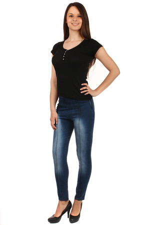 Moderné dámske jednoduché džínsové legíny. Dovoz: Turecko Materiál: 90% bavlna, 10% elastan