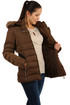 Zimná bunda s opaskom a kožúškom na kapucni
