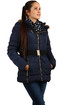 Zimná bunda s opaskom a kožúškom na kapucni