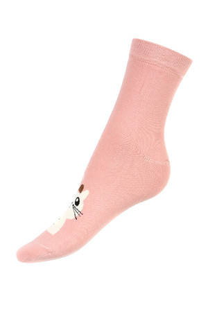 Vyššie bavlnené ponožky s obrázkom mačky. Materiál: 90% bavlna, 5% polyamid, 5% elastan
