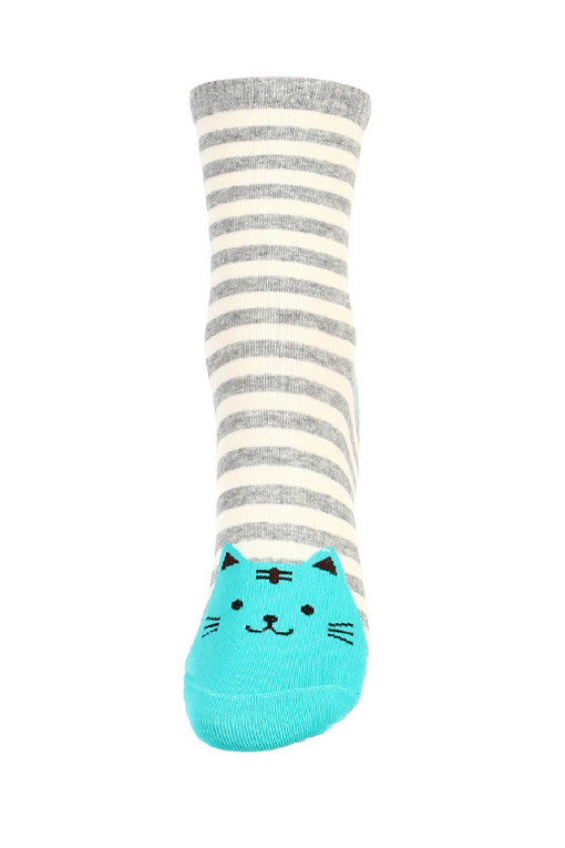Ponožky s prúžkami a mačkami