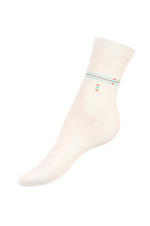 Jednofarebné bavlnené ponožky s prúžkom