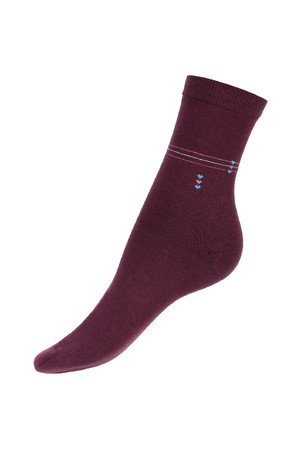 Jednofarebné dámske ponožky s pásikmi. Materiál: 85% bavlna, 10% polyamid