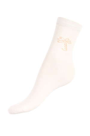 Jednofarebné ponožky s motýľom. Materiál: 85% bambus, 10% polyamid, 5% elastan