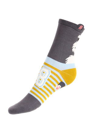 Prúžkované ponožky so psom. Materiál: 90% bavlna, 5% polyamid, 5% elastan