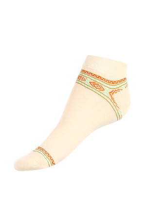 Dámske vzorované ponožky, nízke. Materiál: 85% bavlna, 10% polyamid, 5% elastan