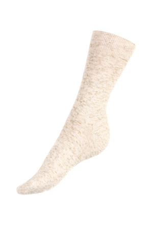 Jednofarebné klasické ponožky, dámske. Materiál: 60% bavlna, 25% ľan, 15% polyamid