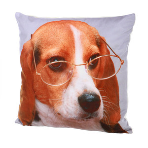 Pekný vankúšik fototlač pes v okuliaroch Rozmer: 45 × 45 cm Materiál: 100% polyester