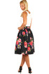 Dámska áčková polokruhová sukňa s kvetovanou potlačou
