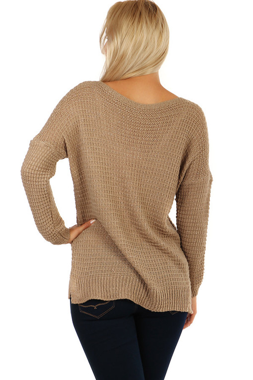 Elegantný dámsky pletený sveter