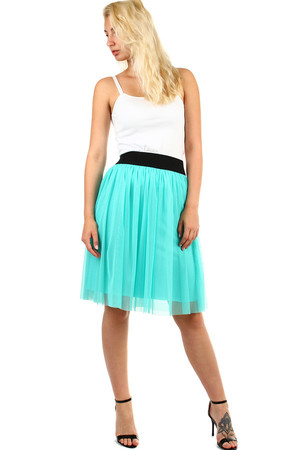 Jednofarebná tylová sukňa v midy dĺžke pre všetky elegantné slečny a dámy. v pase pružná guma široká 6 cm