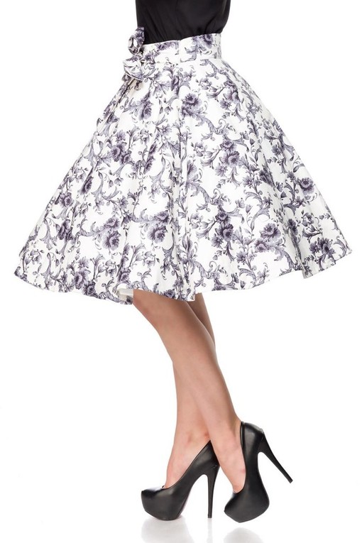 Retro sukňa s kvetinovým vzorom