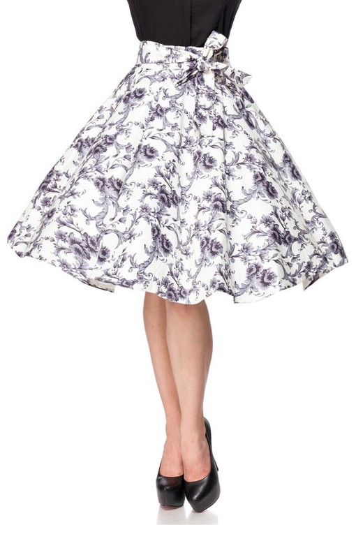 Retro sukňa s kvetinovým vzorom
