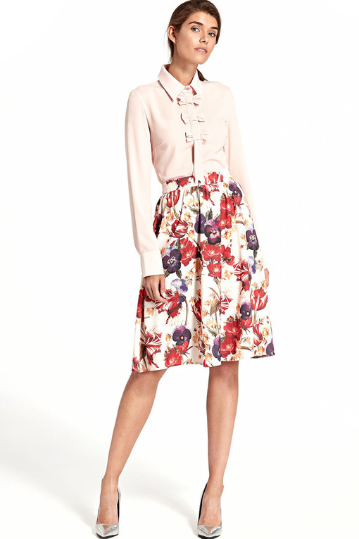 Polkruhová sukňa s kvetinovou potlačou