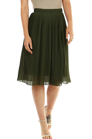Letná plisovaná dámska sukňa v midi dĺžke nestarnúca klasika dĺžka pod kolená pružná guma všitá v páse vol'ný