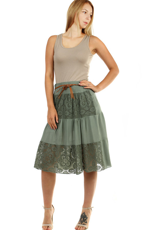 Dámska letná sukňa s čipkou
