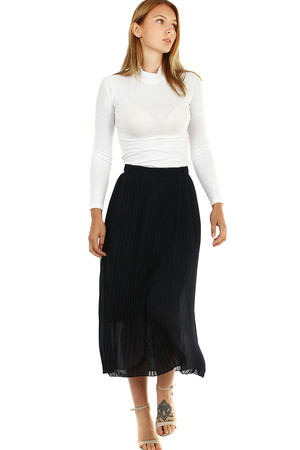 Elegantná dámská plisovaná maxi sukňa. schová problémové partie drobnejšie sklady guma v pase vysoká 4 cm