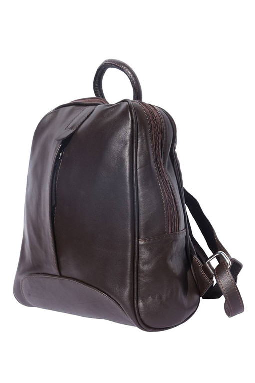 Mestský batoh z kože s pozdĺžnym vreckom