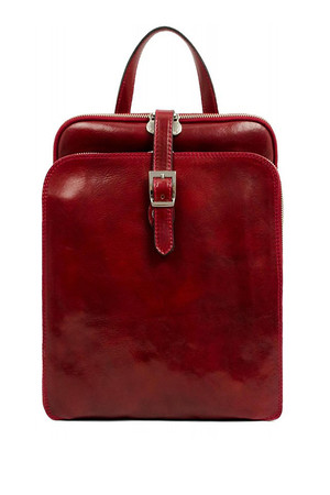 Vintage originálny dámsky batoh - taška z pravej kože Desing Nadčasový celokožený batoh - kabelka pre elegantnú