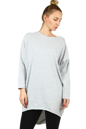Bavlnené jednofarebné tričko-šaty v módnom oversized štýle pre slečny i dámy od štíhlych až po plnoštíhle.