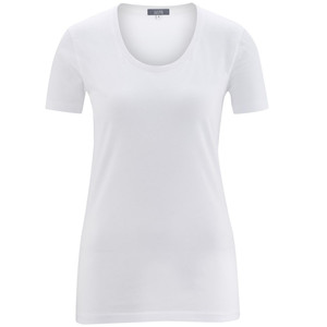 Jednofarebné dámske tričko zo 100% bio bavlny od nemeckej značky LIVING CRAFTS l'ahko prehnutý strih okrúhly výstrih