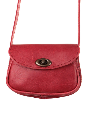Malá kožená kabelka crossbody v retro designu zaoblené hrany jednofarebné prevedenie z pravej hovädzej kože retro