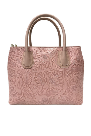 Talianska kožená kabelka s reliéfom kvetov pre pravé dámy originálny doplnok jednofarebné prevedenie kabelka typu