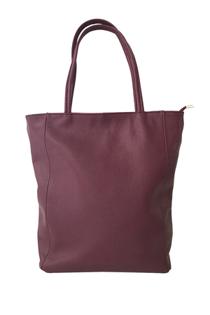 Univerzálna kožená kabelka od talianského výrobcu praktická za všetkých okolností jednofarebné prevedenie