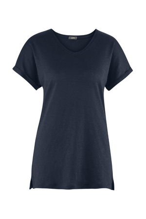 Chladivé l'anové tričko pre dámy od nemeckého výrobcu Living Crafts krátky rukáv bez švu výstrih do V vzdušný