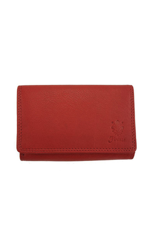 Menšia kožená dámska peňaženka matná koža talianska produkcia dva oddiely jeden oddiel na zips, druhý na patent