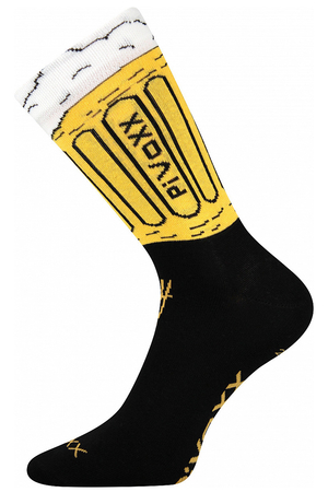 Pánske antibakteriálne ponožky s motívom piva. antibakteriálna ochrana ióny striebra v materiáli silproX slabé