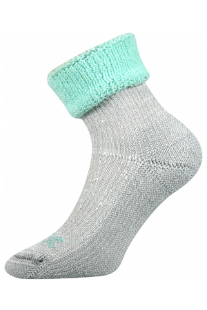 Dámske vlnené ponožky s farebným lemom. farebný ohrnovací lem froté úplet maximálny tepelný komfort vďaka merino