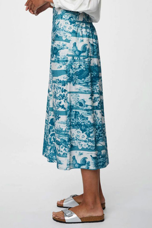 Konopná dámska sukňa s francúzskym vzorom