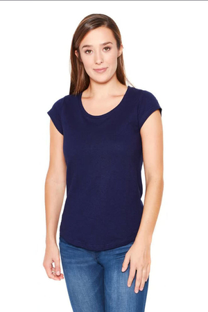 Konopné dámske tričko nemecká značka Hempro konope a bio bavlna antibakteriálne priedušné jedofarebné modré