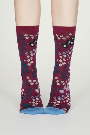 Dámske kvetinové klasické EKO ponožky od ekologickej anglickej značky Thought šetrné k životnému prostrediu