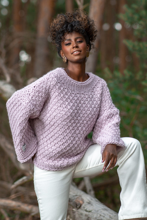 Dámsky pletený sveter s vlnou