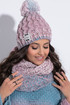 Zimná vlnená čiapka so šálom