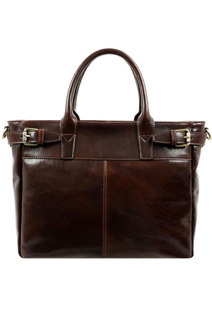 Priestranná kožená taška na notebook a nákupy z luxusnej rady Premium. Kvalitná talianska kabelka vhodná pre