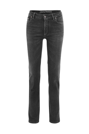 Dámske čierne EKO džínsy udržatel'ná móda nemecká značka Living Crafts s 2% elastanu jemne sa prispôsobí postave