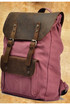 Plátený retro batoh s koženými detailmi