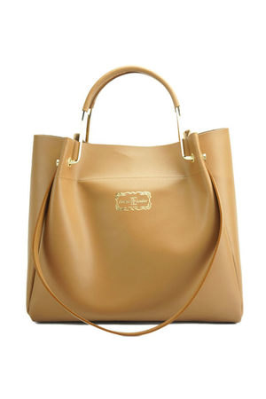 Luxusná dámska kabelka vyrobená v Taliansku so zlatými detailmi pevné uchá na nosenie v ruke pružné uchá na nosenie