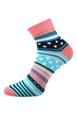Farebné ponožky od českej značky Boma so vzorom jednofarebná špička a päta pružný nezvieravý lem príjemné na