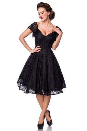 Čierne, luxusné šaty Belsira - najvyššej kvality jednofarebné bavlnená podšívka hlboký srdcový dekolt štvorcový